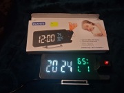 Cyfrowy Zegar Budzik LED z Projektorem DCX-675 Termometr