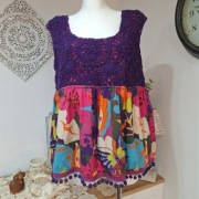 Next top 46 boho liliowy szydełko cekiny frędzle bawełna letni plaża