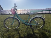  Rower Dziewczęcy Miętowy Cruiser [24 cale] + Koszyk i Lusterko!