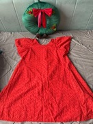 Cool Club 164 czerwona sukienka z krótkim rękawem haft angielski 