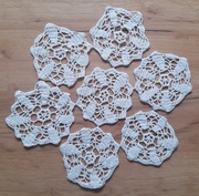 Biała, okrągła serwetka, rękodzieło, serweta 35cm 