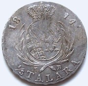 1/3 Talara (2 złote) 1814. Księstwo Warszawskie. Stan III+. Nr 1.