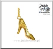 Złoty but na szpilce bucik szpilka złote szpilki złoto 585