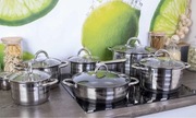 zestaw garnków nierdzewnych, komplet 6 szt + 6 pokrywek ZILNER