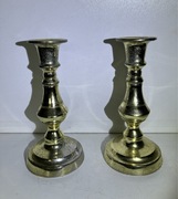 świeczniki para 2 szt  STARE - anglia, łącznie 482g, kolor złoty, metal