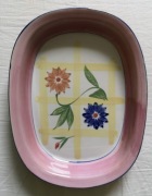 Piękny głęboki półmisek w koszyku wiklinowym - możliwe że żaroodporny 29 cm