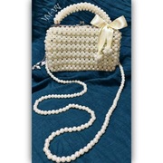 Torebka z koralików perłowa handmade MM-ART
