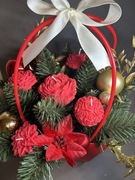 flower box świąteczny bukiet świec