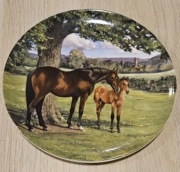 SPODE Talerz ozdobny porcelanowy w pudełku Certyfikat konie koń