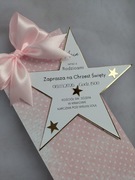 Zaproszenia na Chrzest Święty w kształcie gwiazdek 