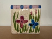 Doniczka Ceramiczna Kolorowa Z Wzorem  Motywem Kwiatowym 12x12 cm