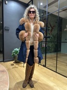 Parka z lisa naturalne futro L