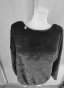 Sweter czarny alpaka oversize dekolt V na plecach Xana Collection L/XL