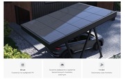 Solarny Carport Uno z MyRoof 3,7 KW Czarny 9005 Rynny Ruukki SIBATech