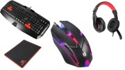 Zestaw Gamingowy 4w1 – Klawiatura + Mysz + Podkładka + Słuchawki