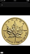 Kanadyjski Liść Klonowy z Królową Elżbietą 1/10 uncji złota lata1982