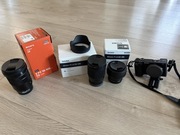 Sony alpha 6400 + Sony 18-105mm + sigma 16mm + sigma 56mm