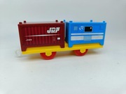 TOMY PLARAIL Tomek i Przyjaciele wagon towarowy PLATFORMA Z KONTENERAMI