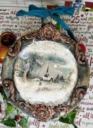 Bombka na choinkę "Kosciół w śniegu"