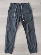 Szare Spodnie Materiałowe Jogger Fit