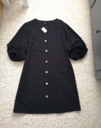 Wiskozowa trapezowa sukienka z szerokimi rękawami 