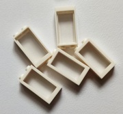 40 Klocek - okna rama+szyba białe 6 szt.