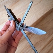 Stary scyzoryk nożyk otwieracz ze stali PRL wielofunkcyjny