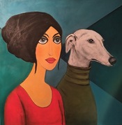 Cichy dialog obraz akrylowy 80x80 