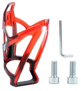 Lekki uchwyt na bidon rowerowy czarno-czerwony uniwersalny koszyk na bidon