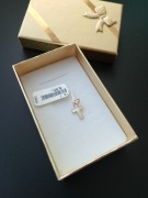 Krzyżyk złoty pr 585 z masą perłową mini