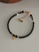 Bransoletka kamienie koniczynka tygrysie oko turmalin onyks spinel regulacj