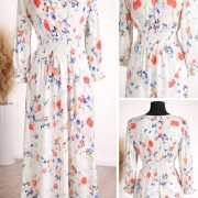 Długa sukienka L biała sukienka maxi na okazję suknia na lato