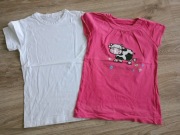 2 x Bluzka koszulka t-shirt krótki rękaw rozm. 134/140 