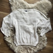 biały ażurowy delikatny dzianinowy sweterek fifth avenue s/m