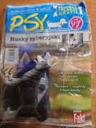 (UNIKAT)Mały poradnik-Husky Syberian+figurka i plakat.Pies.Zwierzęta.HIT