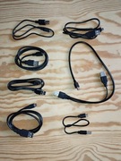 Kable USB, zestaw 7 przewodów: USB A, mini Usb, micro USB