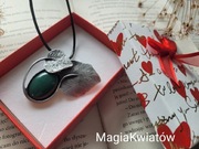 Broszka i wisior 2w1 Vintage c.zieleń 