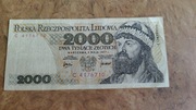 Banknot 2000zl seria c 1977 rok