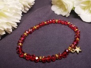 Bransoletka damska z czerwonych szklanych koralików