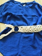 Makramowy Pasek Boho w Kolorze Beżowym