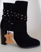 Skórzane Zamszowe Botki z ćwiekami Reserved 39