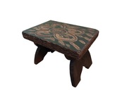 RĘCZNIE WYKONANY DREWNIANY STOŁEK / TABORET – DEKORACYJNY, FOLK, UNIKAT