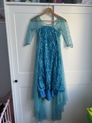 Strój karnawałowy przebranie Elsa Kraina Lodu, gratis rękawiczki i korona 