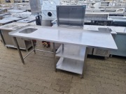 Stół Zlew Gastronomiczny Z 2 Półkami Oraz Miejscem Na Zmywarkę 210/70/85