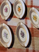 5 ślicznych popielniczek KPM Krister Waldenburg Wałbrzych sygn  1904-1927