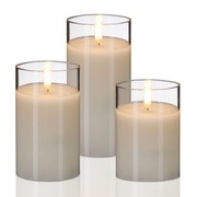 Świeczki Świece LED w Szkle Szklane Elektryczne Zestaw 3 szt.