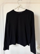 Bluzka czarna z długim rękawem z efektem sprania ZARA rozmiar S