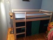 Łóżko antresola sosna biała 80x160cm + kotarki