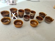 Zestaw ceramika Mirostowice kubki miseczki prl