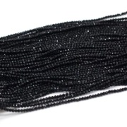 Spinel naturalny Czarny kulka fasetowana 3 mm - 1 SZNUREK (19 cm)